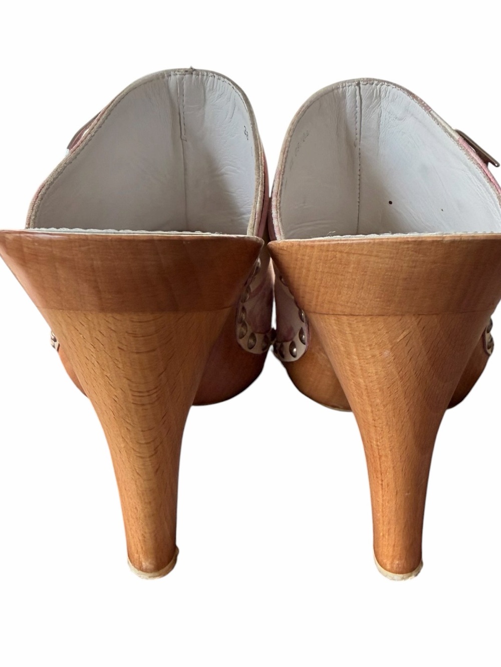 Vintage Christian Dior Cherry Blossom Diorissimo Platform Clogs Mules 38 US 7.5 - Picture 6 of 10